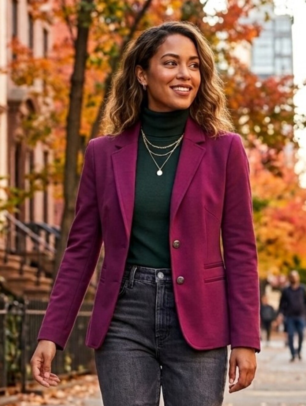 NWOT Banana Republic 10 Modern Contemporary Academia Workwear Plum Blazer